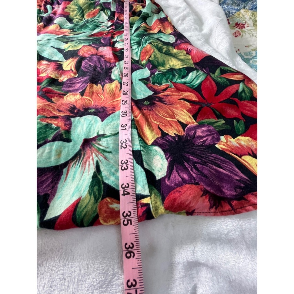 Handmade Tropical Floral Dress Womens M L Multicolor Excellent Fit Flare Midi - Picture 6 of 8